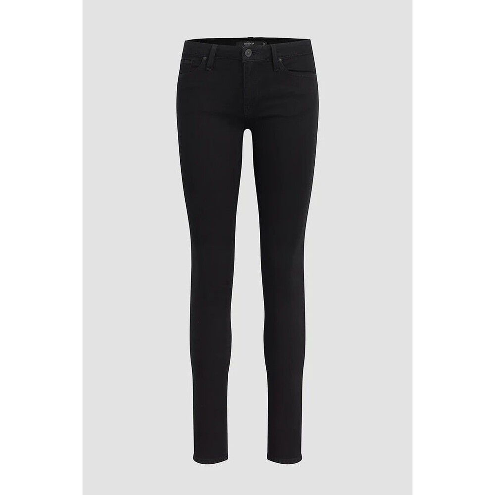 Hudson Krista Low/Mid-Rise Super Skinny Jeans Stretch Denim Raw Hem Black Sz 26